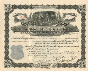 Silver Shield Mining and Milling Co. - Stock Certificate